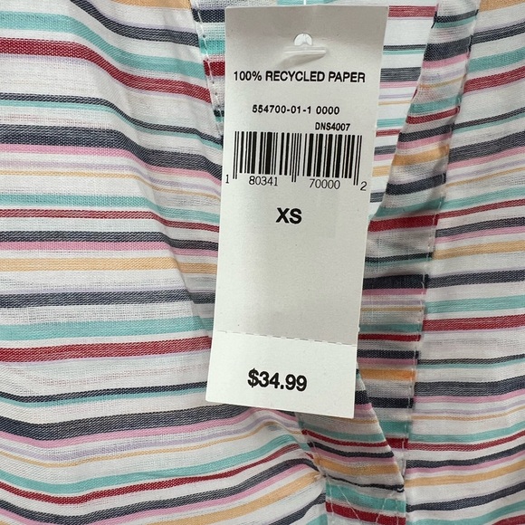 Gap sleeveless xs lightweight striped sleeveless summer new split neck - Picture 4 of 7